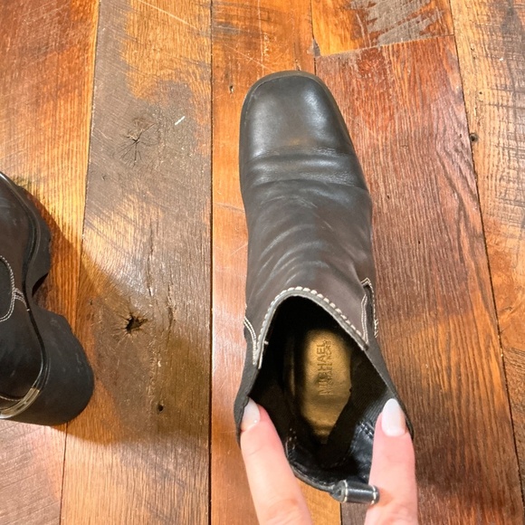 Michael Kors Keisha Black Leather and Textile Ankle Booties Size 8 - Picture 12 of 13